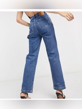 Levi's Ribcage Straight Leg Utility Crop Jeans - Carpenter Style - size 25